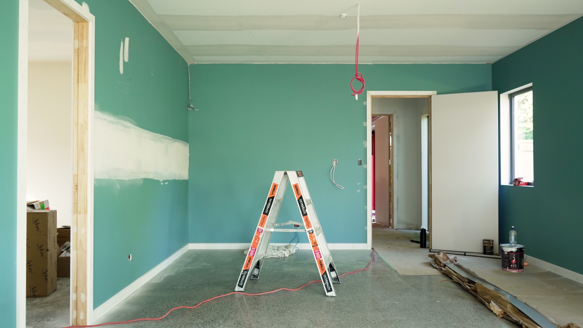 Interior painting in progress